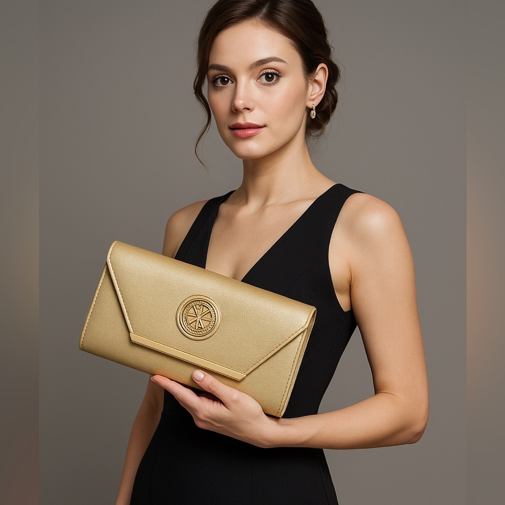 CXL by Christian Lacroix Glam Caviar Clutch – Gold